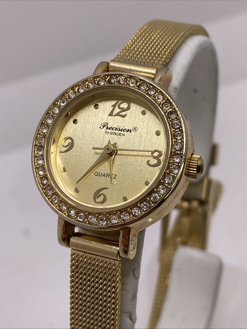 Precision By Gruen Gold Tone Watch New Battery